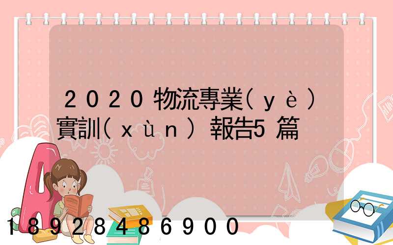 2020物流專業(yè)實訓(xùn)報告5篇