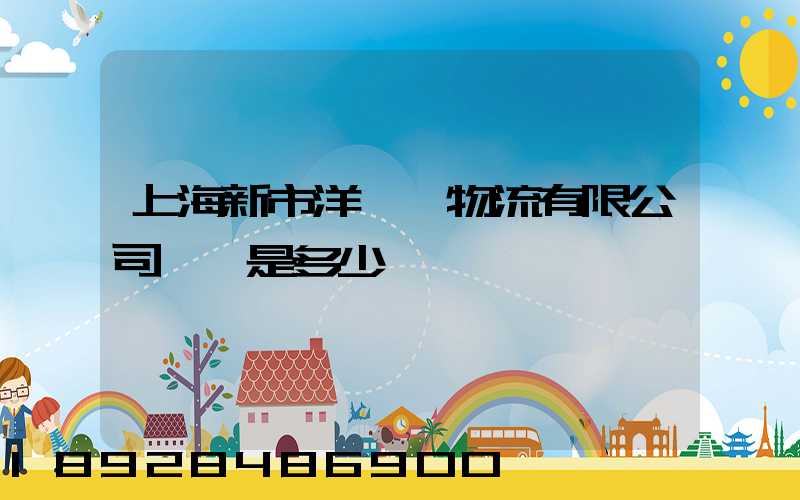上海新市洋國際物流有限公司電話是多少