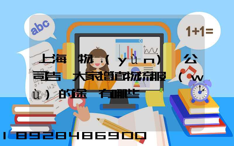 上海貨物運(yùn)輸公司告訴大家增值物流服務(wù)的途徑有哪些