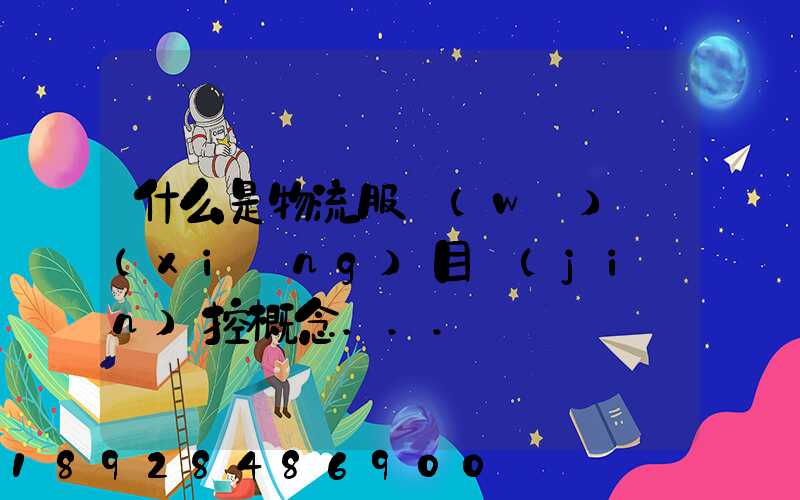 什么是物流服務(wù)項(xiàng)目監(jiān)控概念...