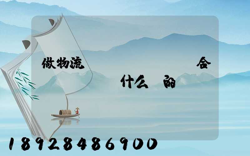 做物流運(yùn)輸適合買(mǎi)什么樣的車(chē)