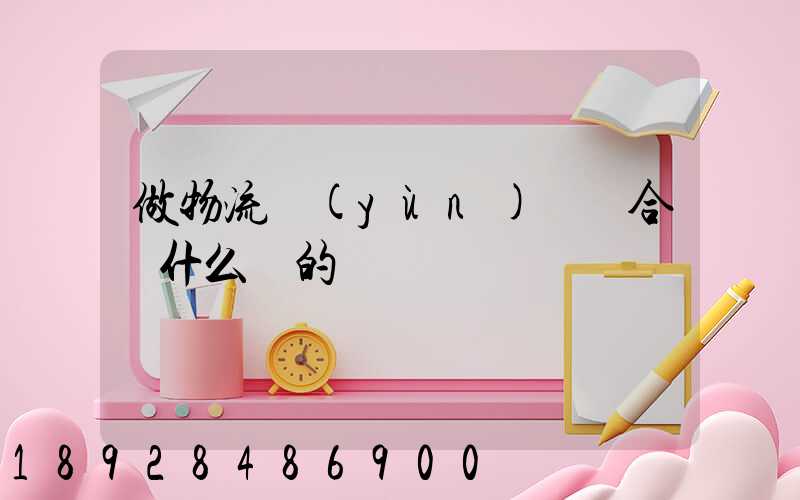 做物流運(yùn)輸適合買什么樣的車