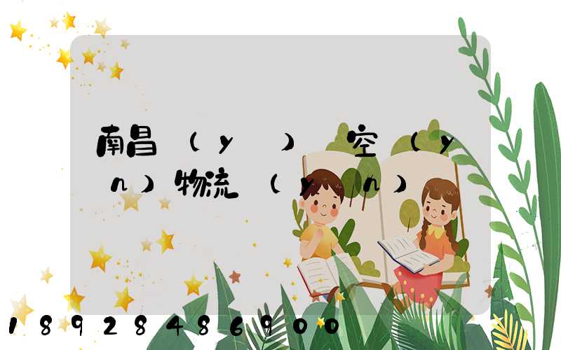 南昌醫(yī)藥空運(yùn)物流運(yùn)輸