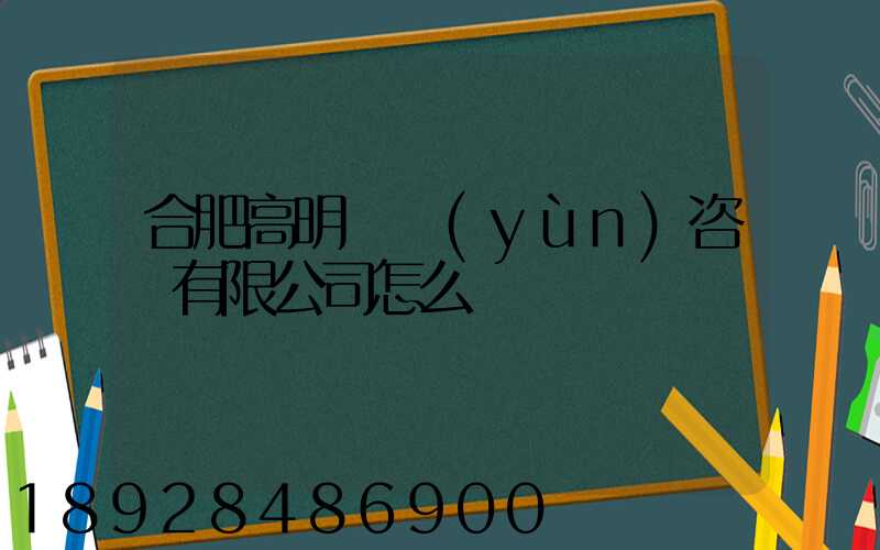 合肥高明貨運(yùn)咨詢有限公司怎么樣