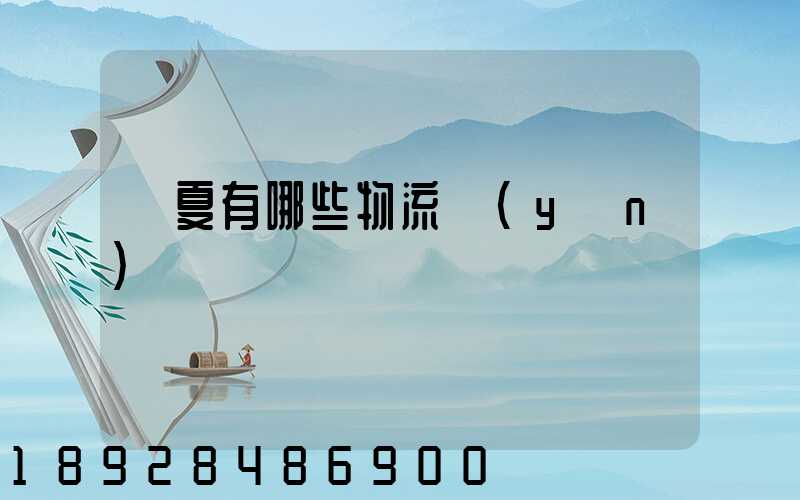 寧夏有哪些物流運(yùn)輸