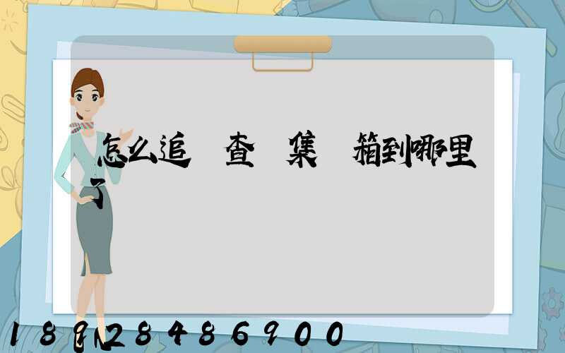 怎么追蹤查詢集裝箱到哪里了
