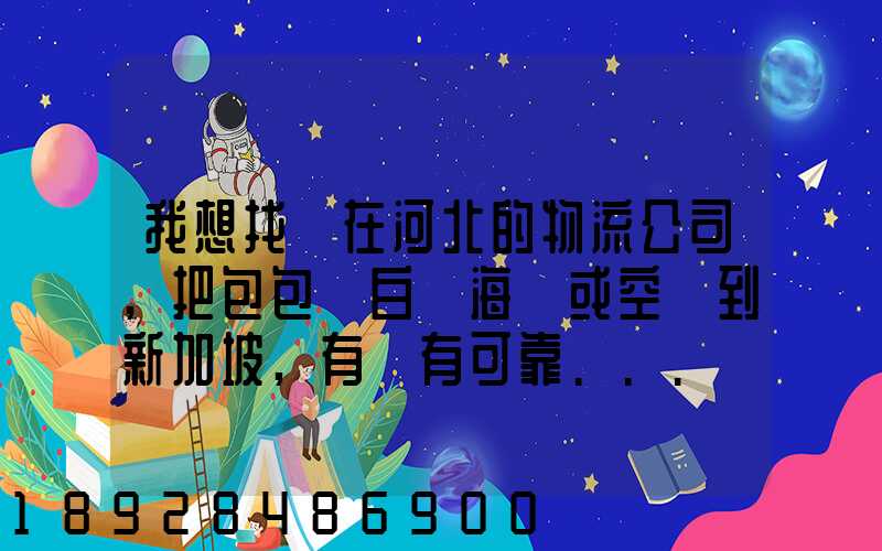 我想找間在河北的物流公司,把包包從白溝海運或空運到新加坡,有沒有可靠...
