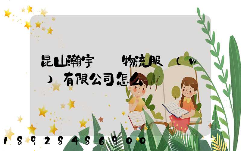 昆山瀚宇國際物流服務(wù)有限公司怎么樣