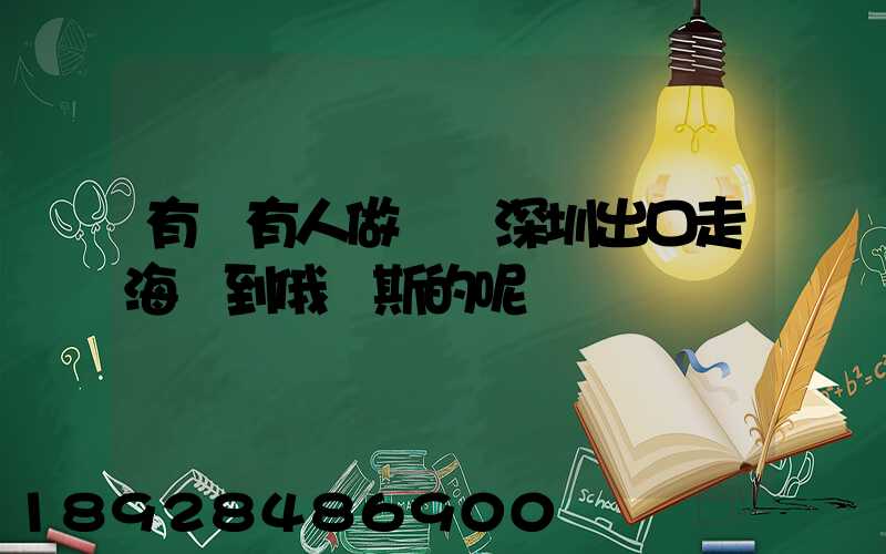 有沒有人做過從深圳出口走海運到俄羅斯的呢