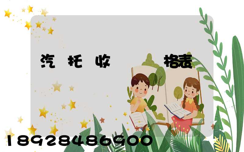 汽車托運收費標準價格表