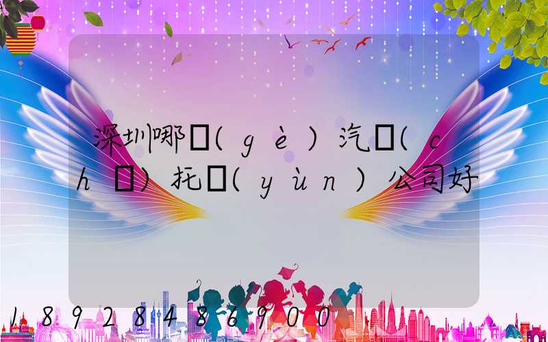 深圳哪個(gè)汽車(chē)托運(yùn)公司好