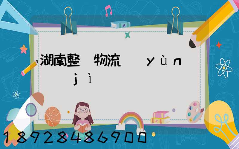 湖南整車物流運(yùn)輸計(jì)劃