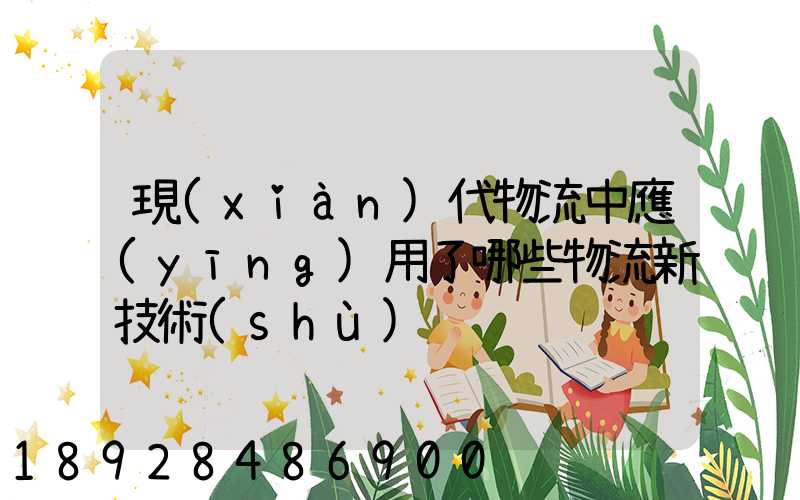 現(xiàn)代物流中應(yīng)用了哪些物流新技術(shù)
