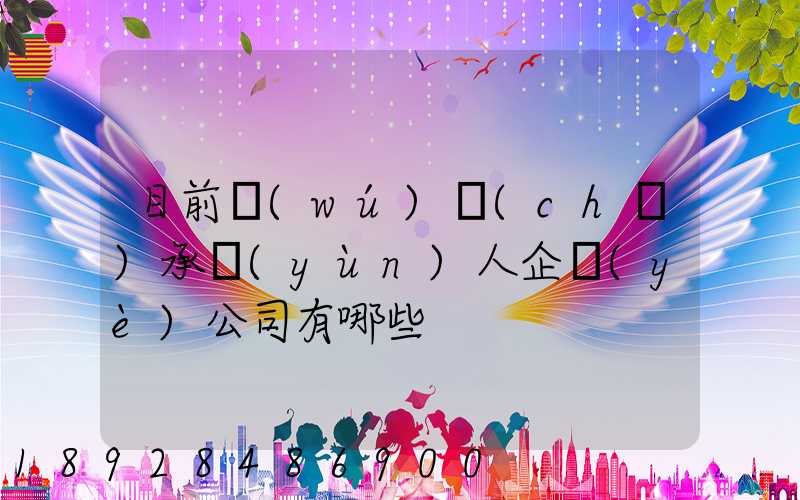 目前無(wú)車(chē)承運(yùn)人企業(yè)公司有哪些