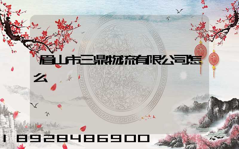 眉山市三鼎物流有限公司怎么樣