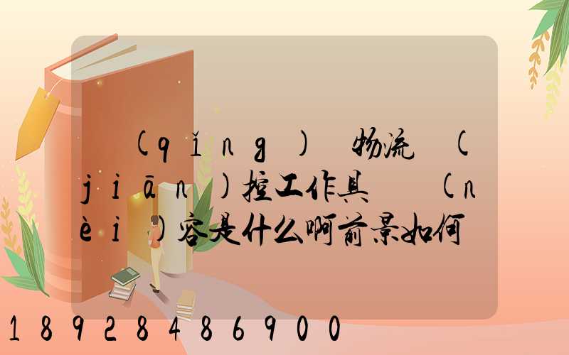 請(qǐng)問物流監(jiān)控工作具體內(nèi)容是什么啊前景如何