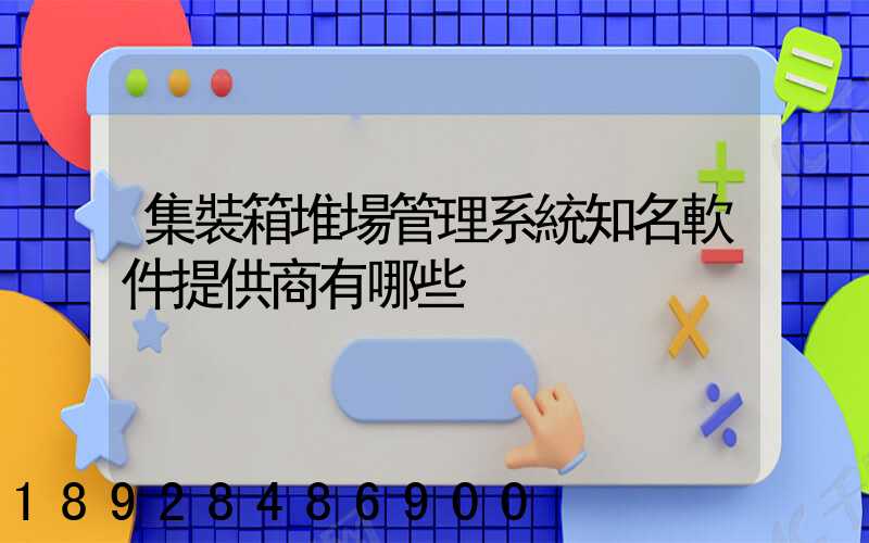 集裝箱堆場管理系統知名軟件提供商有哪些