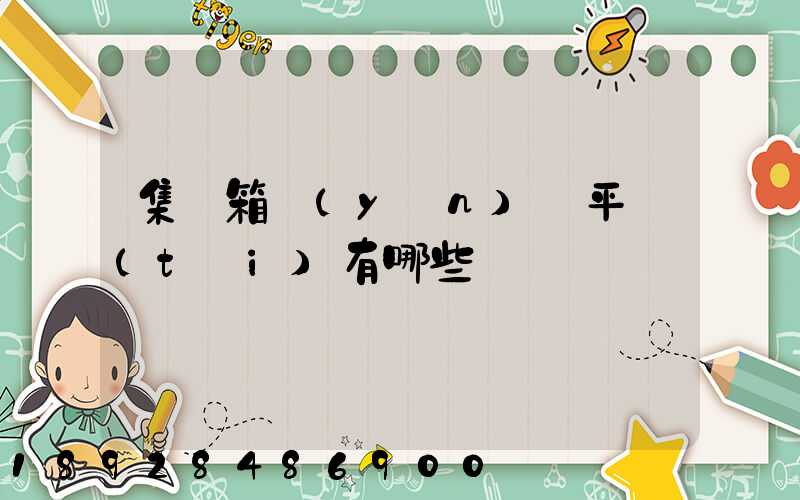 集裝箱運(yùn)輸平臺(tái)有哪些