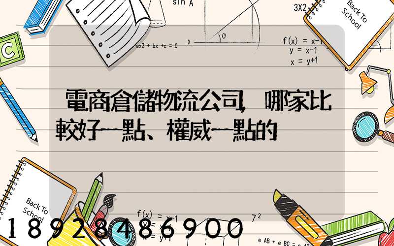 電商倉儲物流公司,哪家比較好一點、權威一點的
